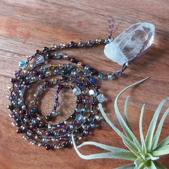 Natural Quartz Crystal Necklace,  Artisan Jewelry by Rust Belt Raised, Quartz - Picture 7 of 14